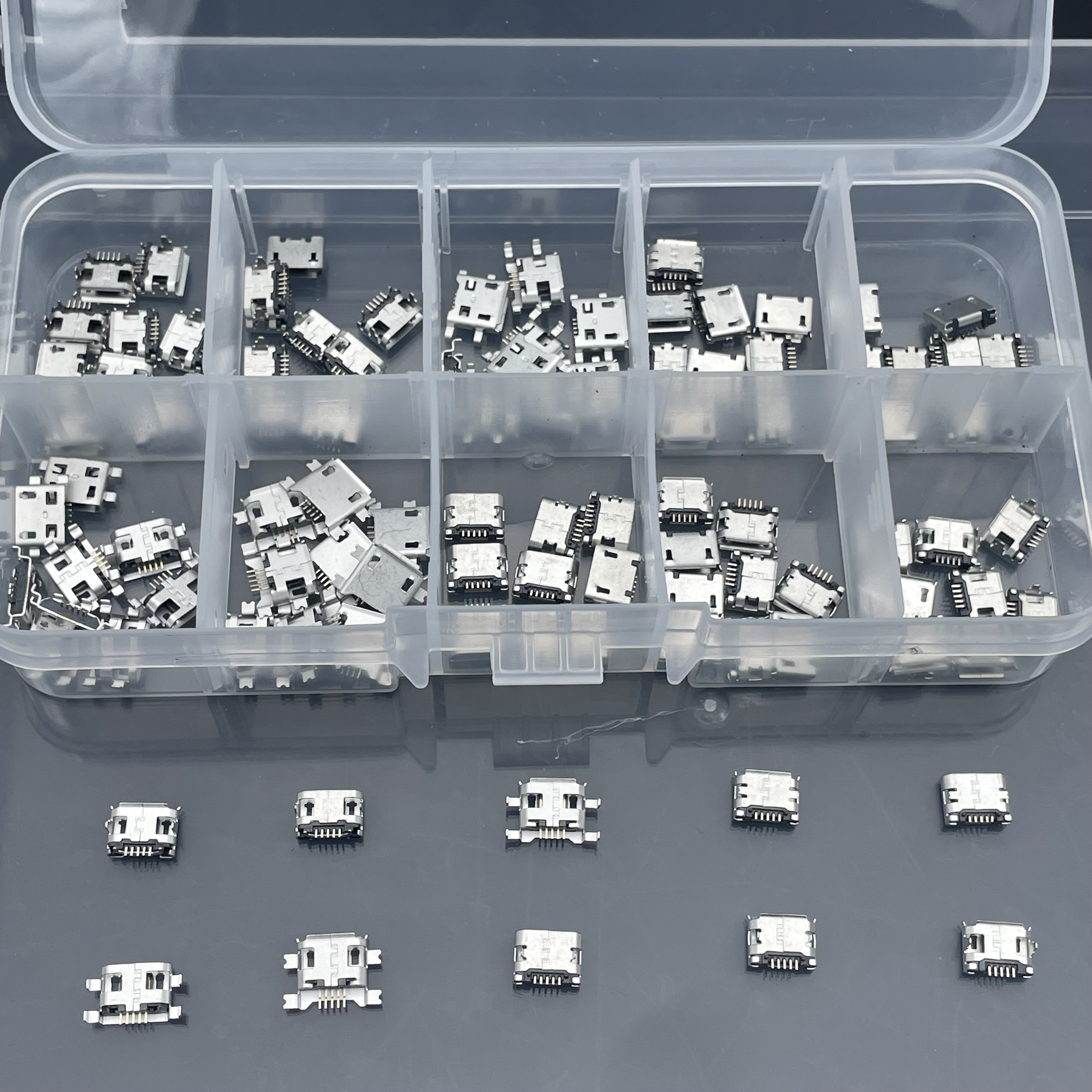 micro-USB 母座 10种规格/100只/盒装 沉板 全贴 前插后贴 MK5P