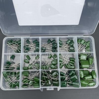 15种150个100V聚酯薄膜涤纶电容器插件(2A331~2A474)多种混装套盒