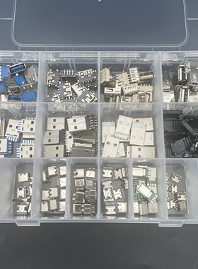 16种180PCS MICRO连接套盒A型C型3.0公头USB2.0母头MINI插板沉板