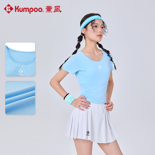 KUMPOO薰风女修身羽毛球短袖T恤