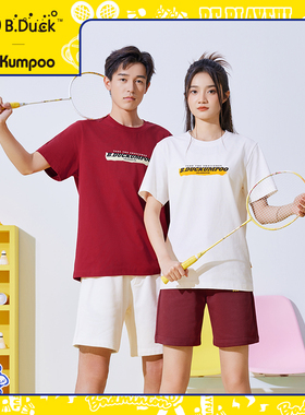 薰风小黄鸭联名新款羽毛球服女运动T恤短袖休闲透气舒适男KKU1037