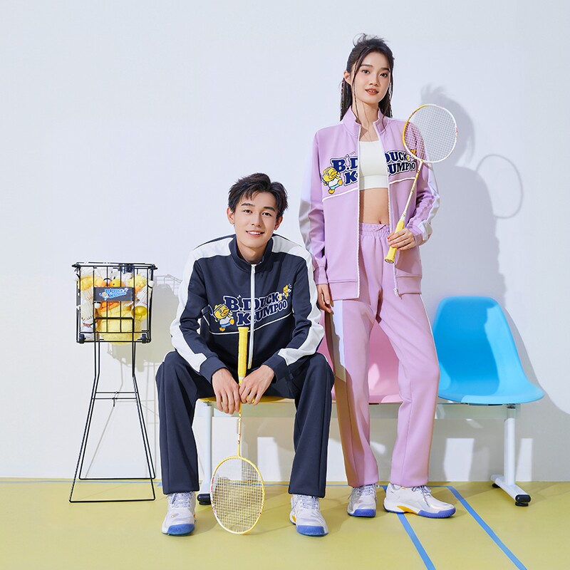 薰风小黄鸭联名新款羽毛球服男休闲运动长裤透气舒适女KKU-6056
