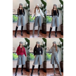 濛濛家2025不退换醋酸羊毛气质休闲五分裤 中裤