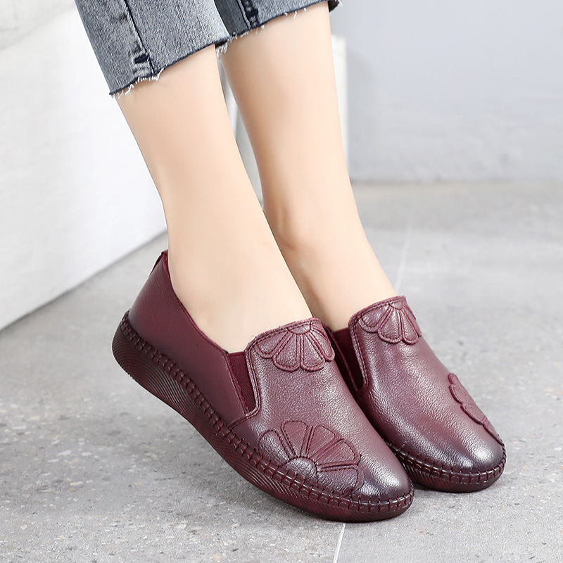 真皮软底舒适防滑母亲节礼物女鞋