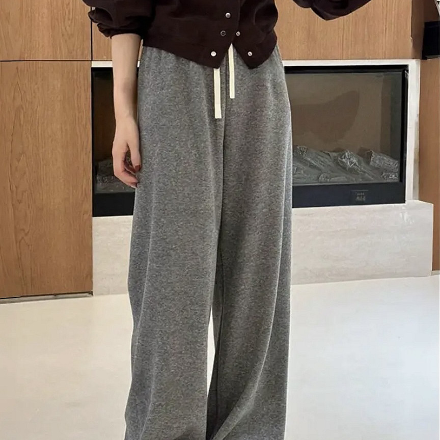 E+1-冬上新松紧腰加绒百搭纯色抽绳休闲裤YS1-8303-1