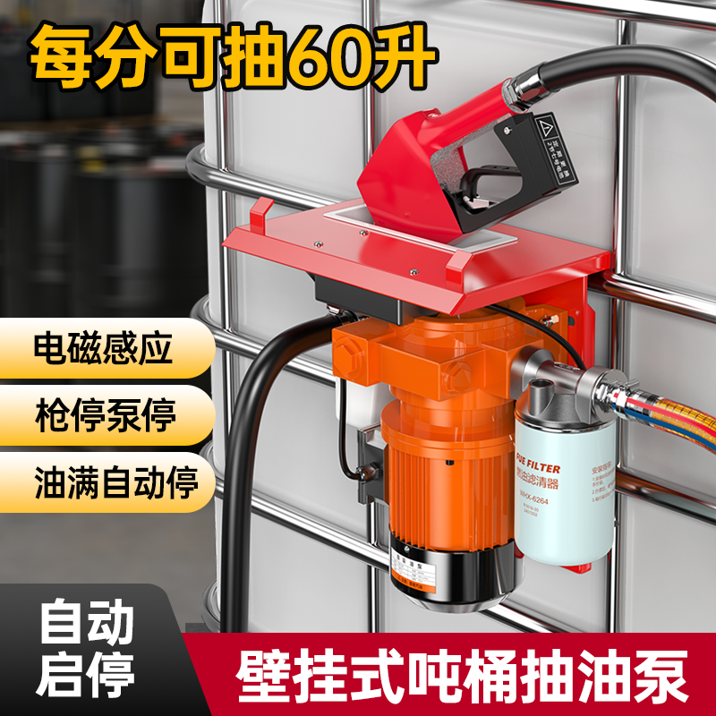 挂式抽油泵电动大功率柴油泵12V24V220V吨桶总成自动启停油泵