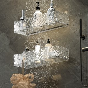 优勤卫生间置物架浴室长方形免打孔壁挂式轻奢洗手间淋浴房收纳架