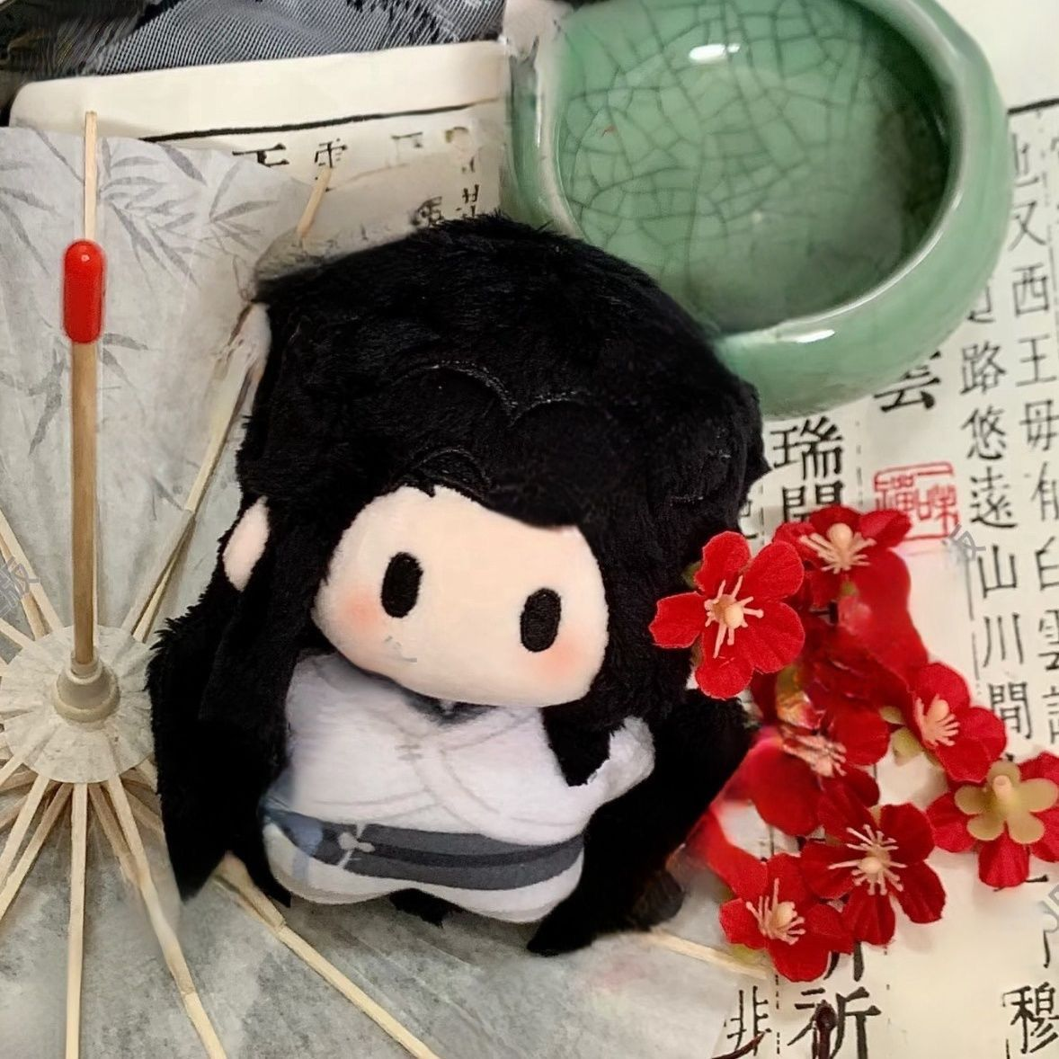 原创游戏遇见逆水寒周边同人无情属性10cm印花棉花娃娃毛绒玩偶