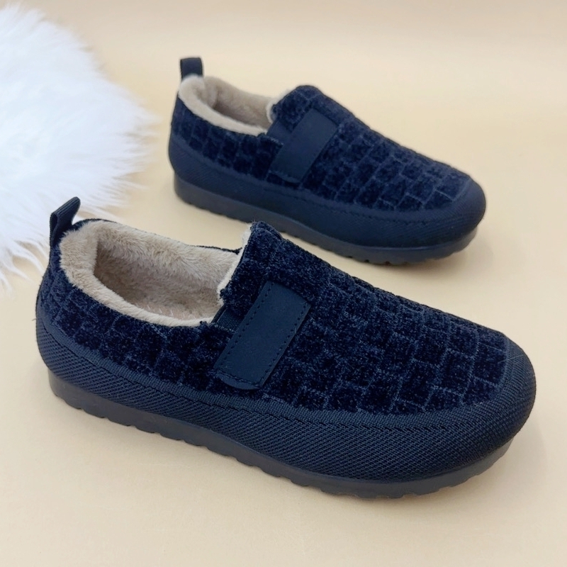 加绒加厚冬季女士棉鞋妈妈鞋外穿平底防滑轻便豆豆鞋保暖舒适轻便