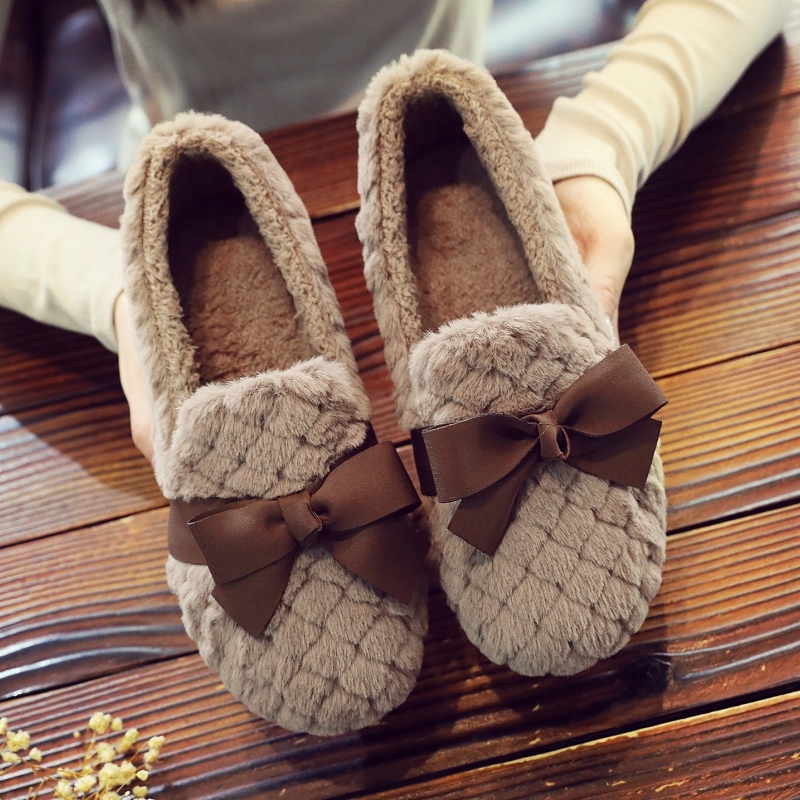 鱼乐森平底一脚蹬加绒豆豆棉鞋