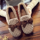 爆款冬季加绒女棉鞋时尚甜美蝴蝶结豆豆鞋平底一脚蹬老北京布鞋