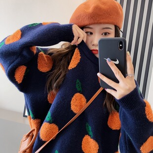 网红慵懒风甜美套头毛衣女宽松外穿2025秋冬新款洋气针织衫上衣潮