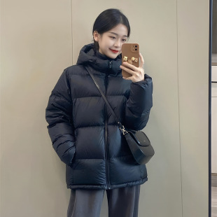 反季黑色情侣棉服女短款2026冬季新款连帽面包服加厚棉衣棉袄外套