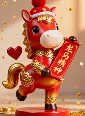 2026新年马雕塑元旦生肖马摆件