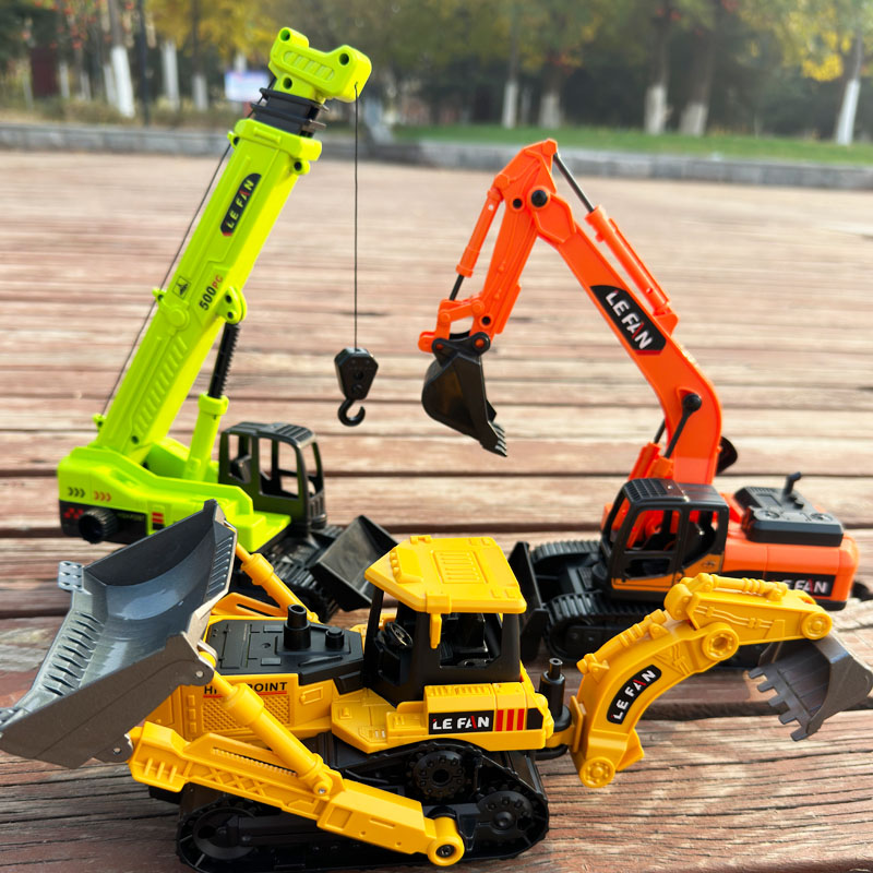 儿童工程车玩具可升降起重机吊车挖机模型铲车推土机吊机男孩挖土-封面