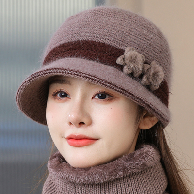 逛街帽子毛线帽女加厚优雅冬季