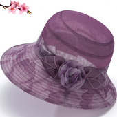 春夏天中老年人妈妈遮阳帽薄款 老人奶奶凉帽防晒太阳帽渔夫帽透气