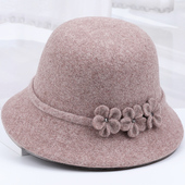 中老年人妈妈羊毛呢帽子女士秋冬季 老人奶奶加厚保暖盆帽婆婆礼帽