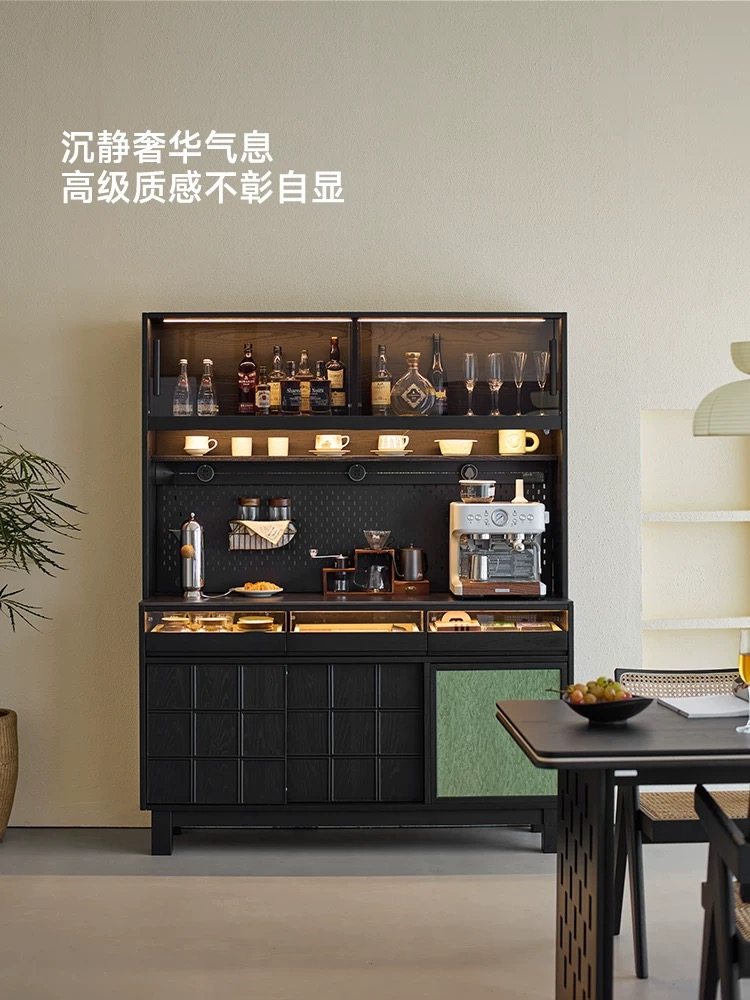 中古实木餐边柜客厅靠墙储物柜现代简约一体白蜡木家用高级收纳柜