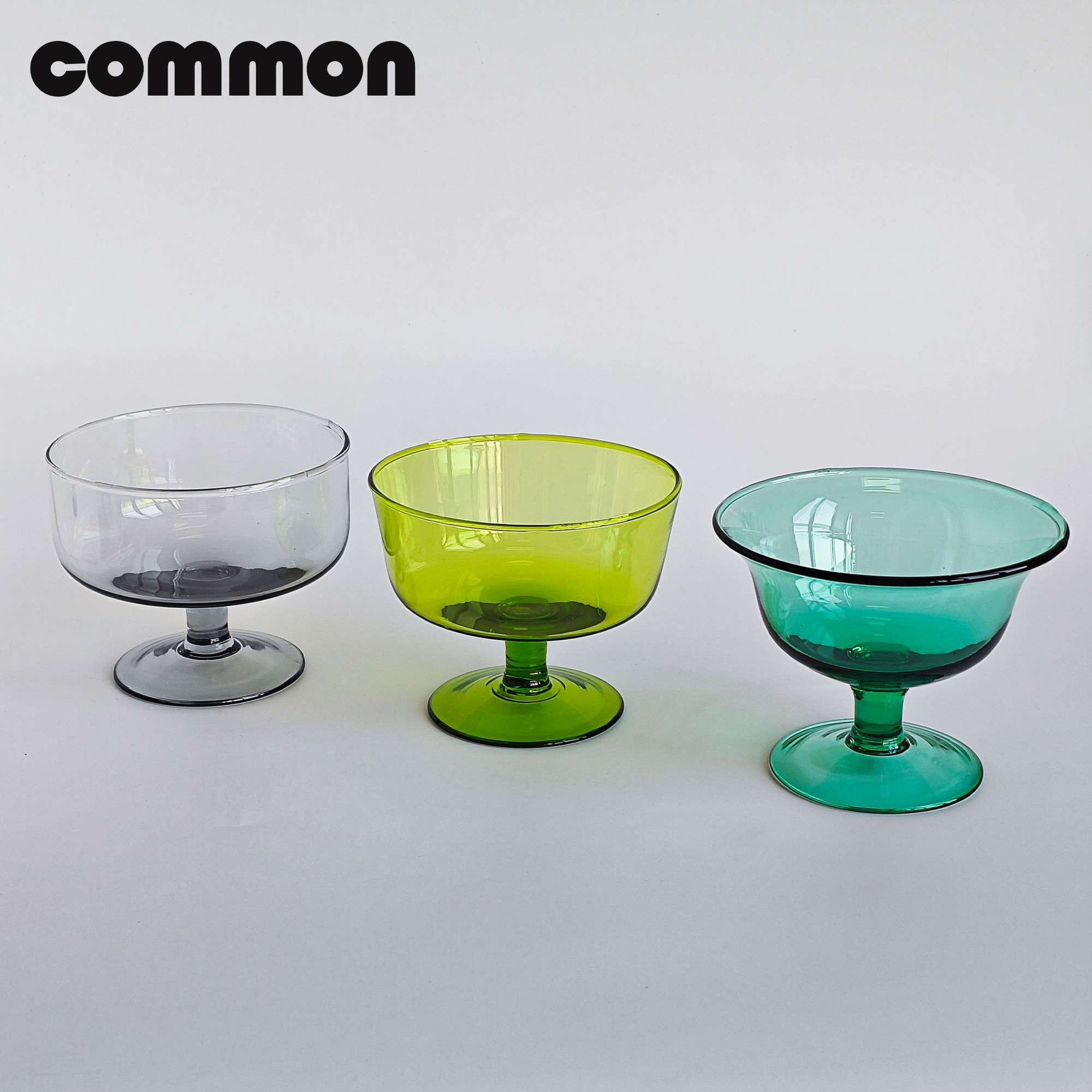 普普COMMON 彩色玻璃碗复古酸奶冰淇淋碗早餐杯vintage中古甜品杯