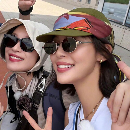 老钱风偏光金属框椭圆太阳镜女