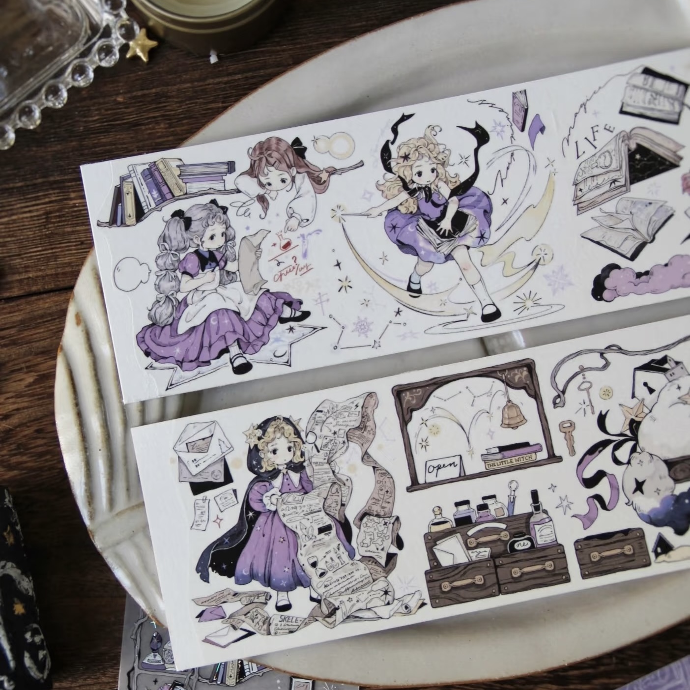 野柚Neinei【灵梦魔女套组】手帐和纸胶带分装魔法少女贴画封口贴