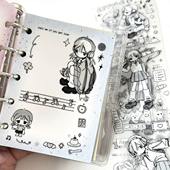 「星之集」贴纸卷分装 古早日系女孩昭和风咕卡手账素材盐系人物