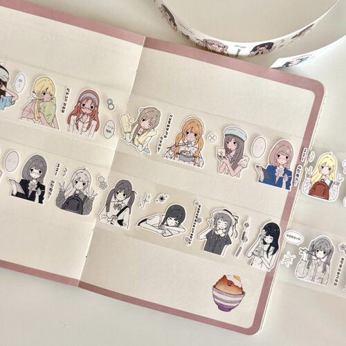 2amcake分装原创生活札记切膜贴纸卷人物韩系漫画风手帐胶带拼贴
