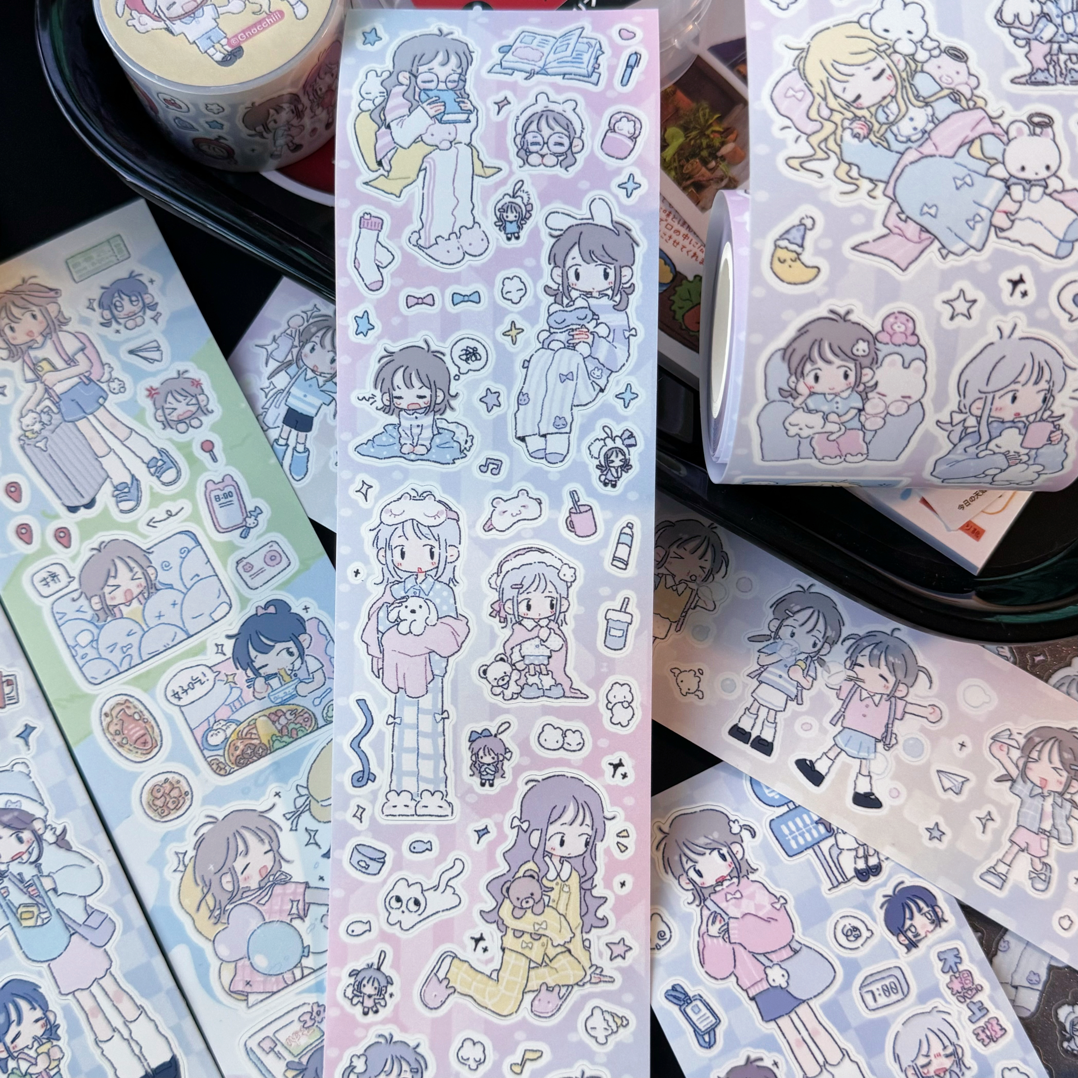 kirakira小紫原创贴纸卷Gnocchiii可爱小女孩素材diy手机贴画装饰