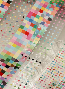 【分装】栗栗斯彩虹deco 小糖豆贴纸卷3mm圆星星小米星爆炸星贴纸