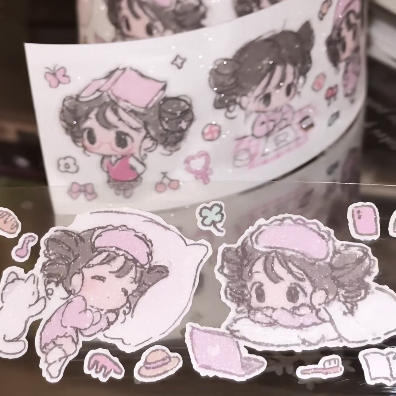 糯糯NouNou原创 软组织贴纸卷分装糯糯的日常可爱小女孩贴纸手帐