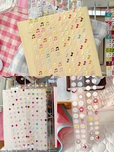 Ohes 分装|曲目集暖星集圆圈基础贴纸卷韩系ins音符星星手帐装饰