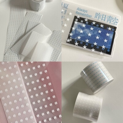 fancyfancyfancy贴纸卷分装 小圆点素白诗篇 硫酸纸手帐打底胶带