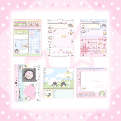 趁热吃掉/便签本分装/原创无粘性电子风可爱卡通留言本手帐素材纸