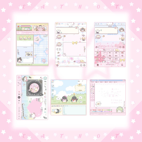 趁热吃掉/便签本分装/原创无粘性电子风可爱卡通留言本手帐素材纸