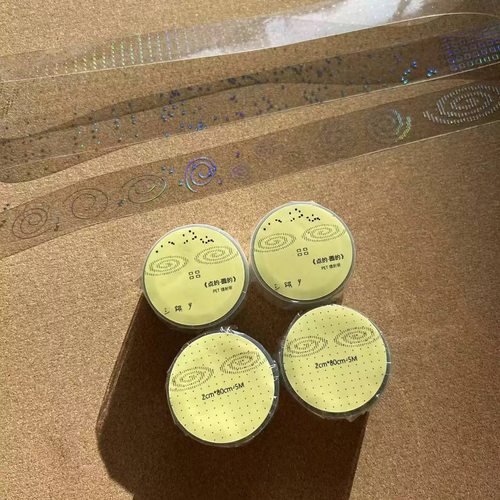 三蹦子分装点的圆的pet镭射贴纸卷盐系基础点缀手帐雪花装饰素材