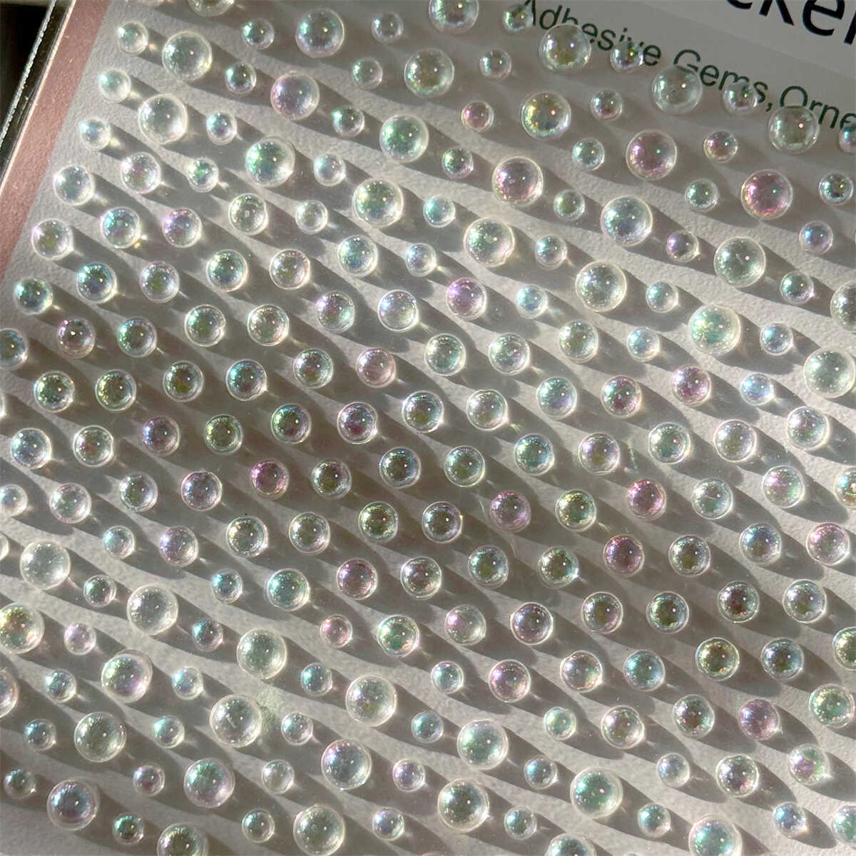 立体幻彩露珠珍珠贴纸镭射效果手账装饰素材宝石钻石水晶脸部贴纸