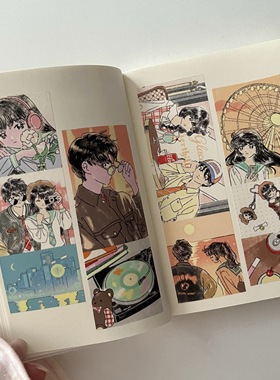 卜卜泡饭原创空空鼠合作胶带卷分装贴纸和纸日系甜美风手绘风女孩