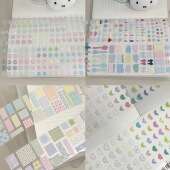 饰素材蝴蝶贴纸卷 韩系鱼板小花清新基础拼布拼贴装 Happiom 分装