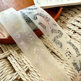 Girl17大龄萝莉原创手帐音符贴纸卷分装 饰小deco 打底基础百搭装