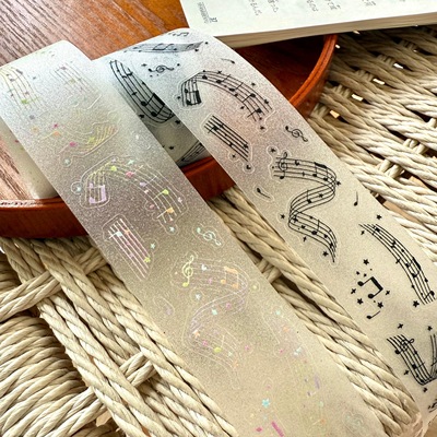 Girl17大龄萝莉原创手帐音符贴纸卷分装 打底基础百搭装饰小deco