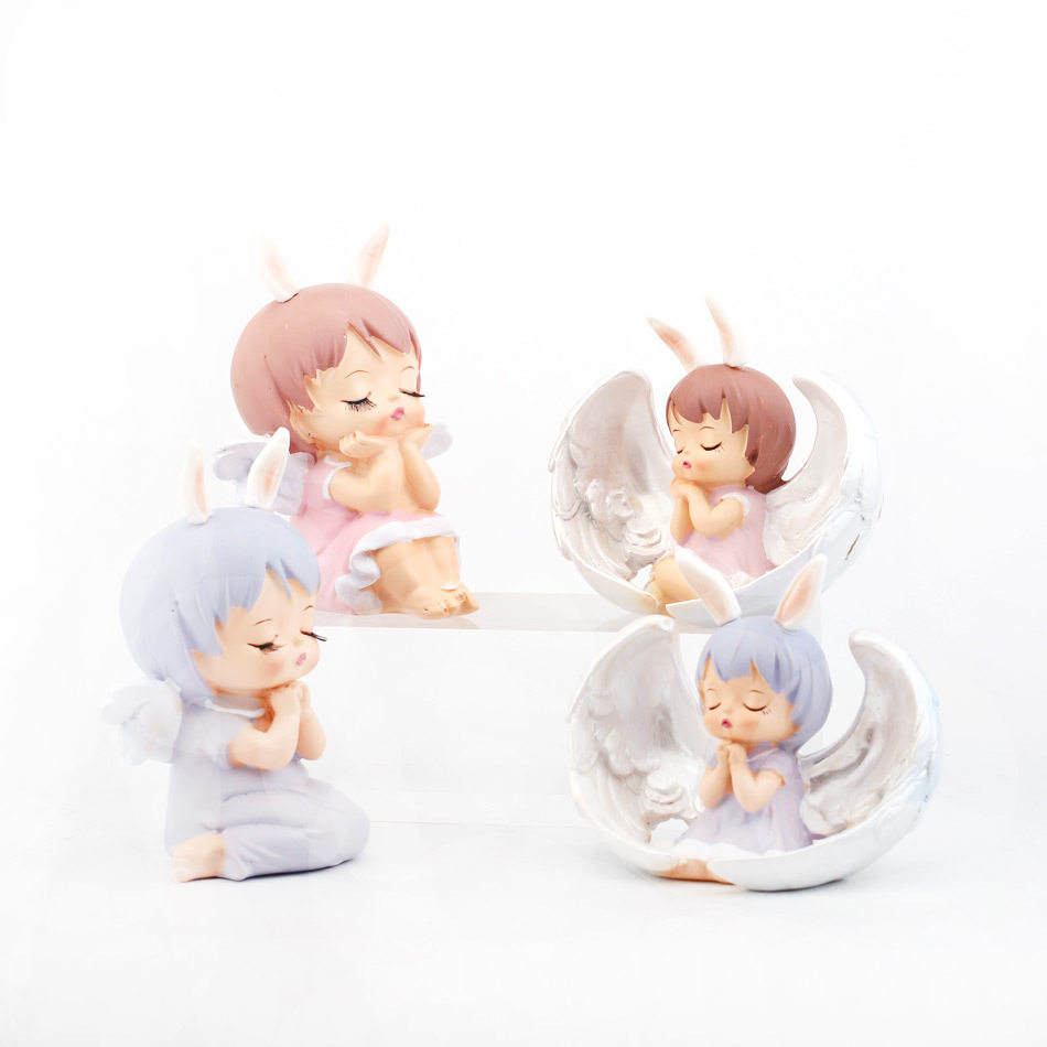 树脂制品梦幻天使宝宝4款蛋糕装饰卡通天使安妮生日烘焙摆件套圈