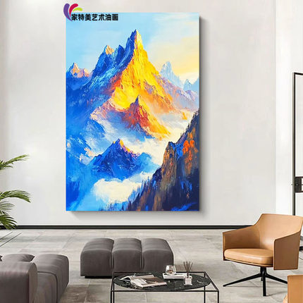 手绘油画金山客厅装饰画抽象艺术挂画餐厅书房过道壁画