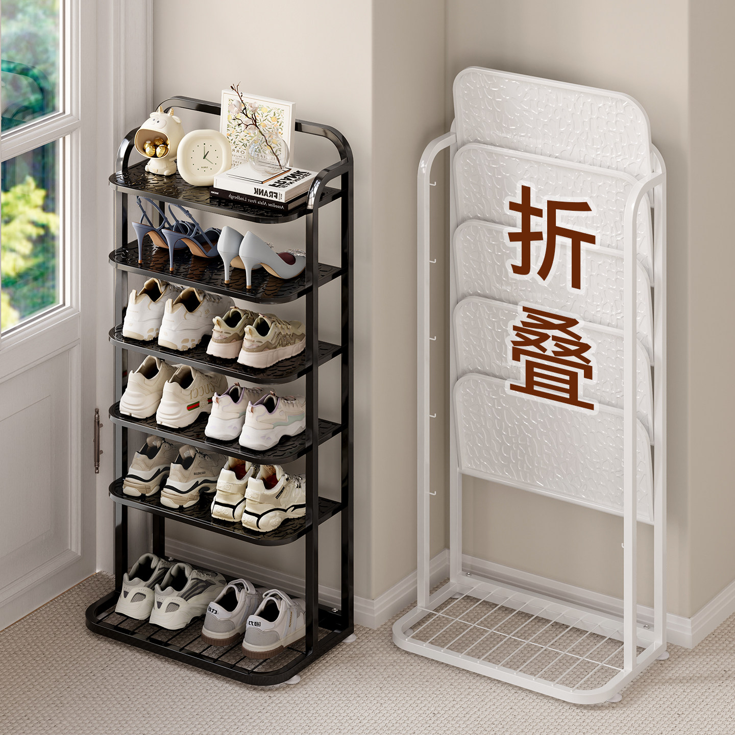 多层简易收纳小窄鞋架家用省空间图片