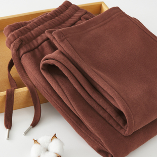 直筒长裤 一条好穿 男士 470G重磅加厚咖啡色休闲运动裤 重磅卫裤