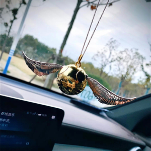 创意汽车后视镜挂件哈利波特金色飞贼车载挂饰吊坠车内装饰品高档