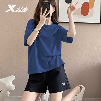 特步女官方旗舰速干透气运动套装