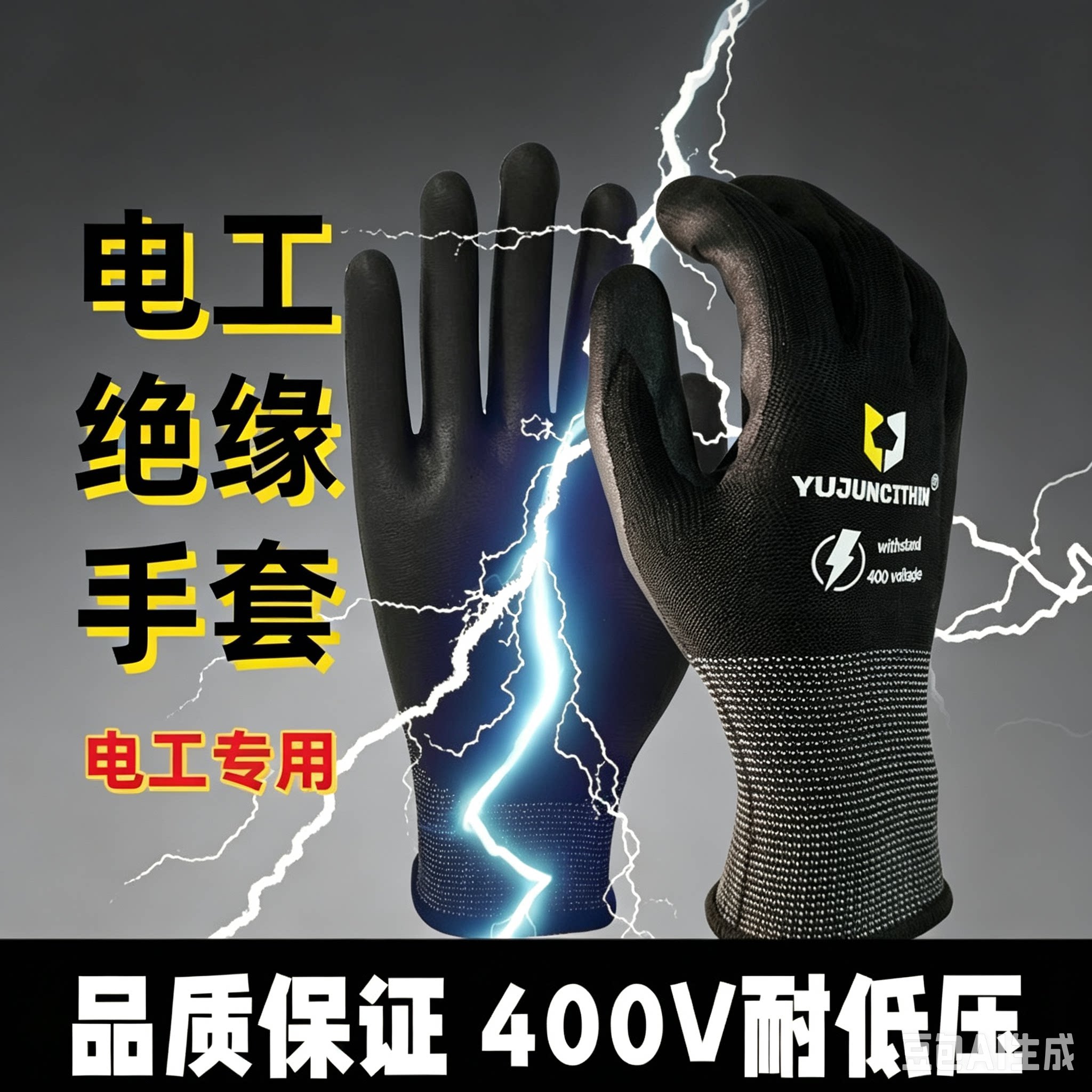 绝缘手套400V500V电工防触电触屏耐磨防滑带电作业抢修劳保手套