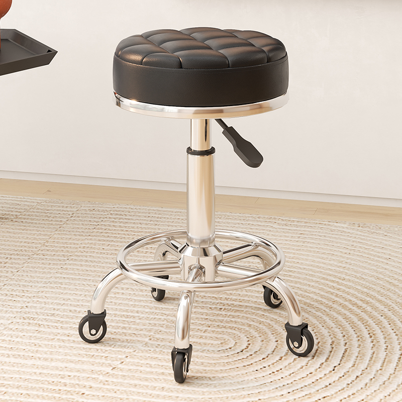 美容凳子滑轮理发店椅美容院专用大工凳升降转椅圆凳美发美甲椅子
