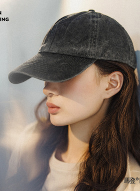 大帽檐马登遮阳帽女生磨毛做旧